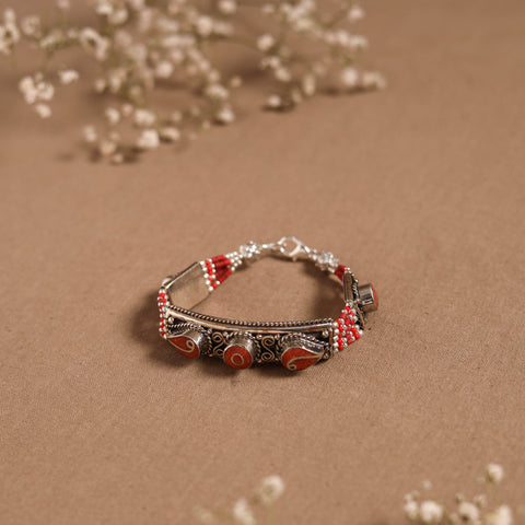 Red - ethnic tribal tibetan metal bracelet from himalaya 17