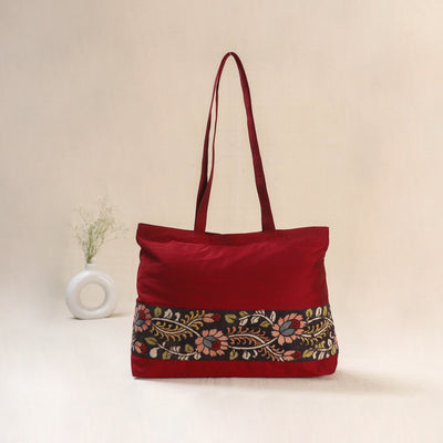 Red - Srikalahasti Kalamkari Handpainted Shoulder Bag 07