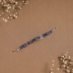 Blue - ethnic tribal tibetan metal bracelet from himalaya