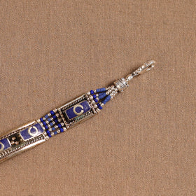 Blue - ethnic tribal tibetan metal bracelet from himalaya