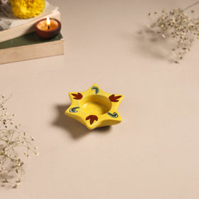 Original Blue Pottery Ceramic Tealight Candle Holder