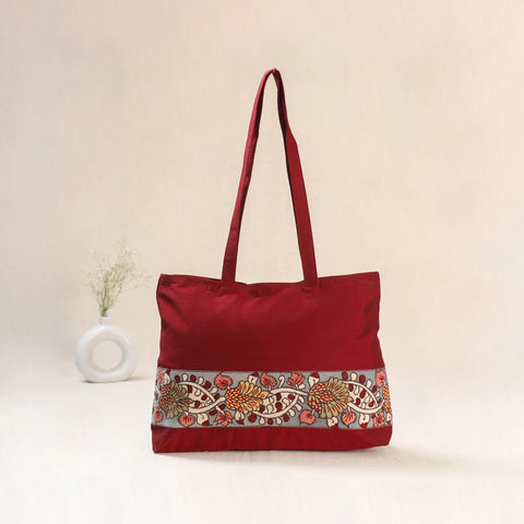 Red - Srikalahasti Kalamkari Handpainted Shoulder Bag 08