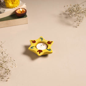 Original Blue Pottery Ceramic Tealight Candle Holder