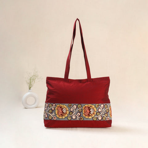 Red - Srikalahasti Kalamkari Handpainted Shoulder Bag 10