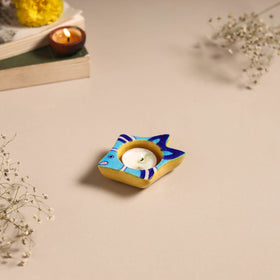 Original Blue Pottery Ceramic Tealight Candle Holder