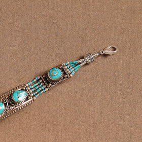 Blue - ethnic tribal tibetan metal bracelet from himalaya
