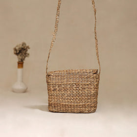 Handcrafted Natural Water Hyacinth Hand Embroidered Sling Bag 04