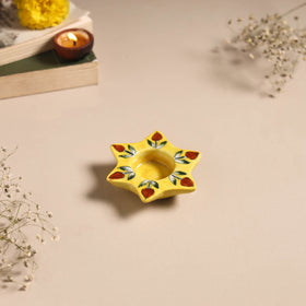 Original Blue Pottery Ceramic Tealight Candle Holder