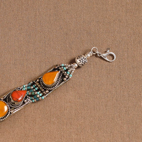 Orange - ethnic tribal tibetan metal bracelet from himalaya