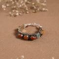 Orange - ethnic tribal tibetan metal bracelet from himalaya
