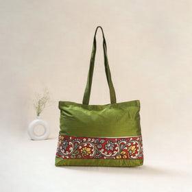 Green - Srikalahasti Kalamkari Handpainted Shoulder Bag 13