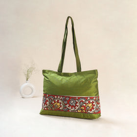 Green - Srikalahasti Kalamkari Handpainted Shoulder Bag 13