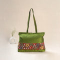 Green - Srikalahasti Kalamkari Handpainted Shoulder Bag 15