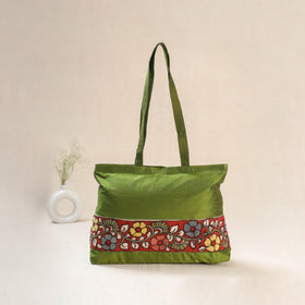 Green - Srikalahasti Kalamkari Handpainted Shoulder Bag 15