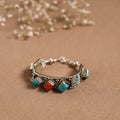 Blue - ethnic tribal tibetan metal bracelet from himalaya