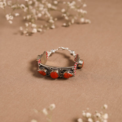 Orange - ethnic tribal tibetan metal bracelet from himalaya