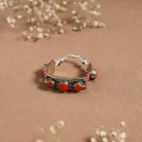 Orange - ethnic tribal tibetan metal bracelet from himalaya