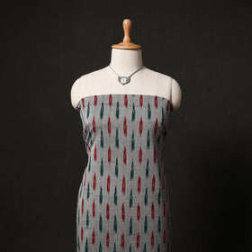 Pochampally Ikat Woven 2pc Cotton Unstitched Dress Material Kurta Set with Jewellery 18