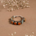 Orange - ethnic tribal tibetan metal bracelet from himalaya