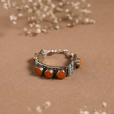 Orange - ethnic tribal tibetan metal bracelet from himalaya