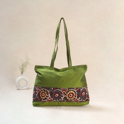 Green - Srikalahasti Kalamkari Handpainted Shoulder Bag 17
