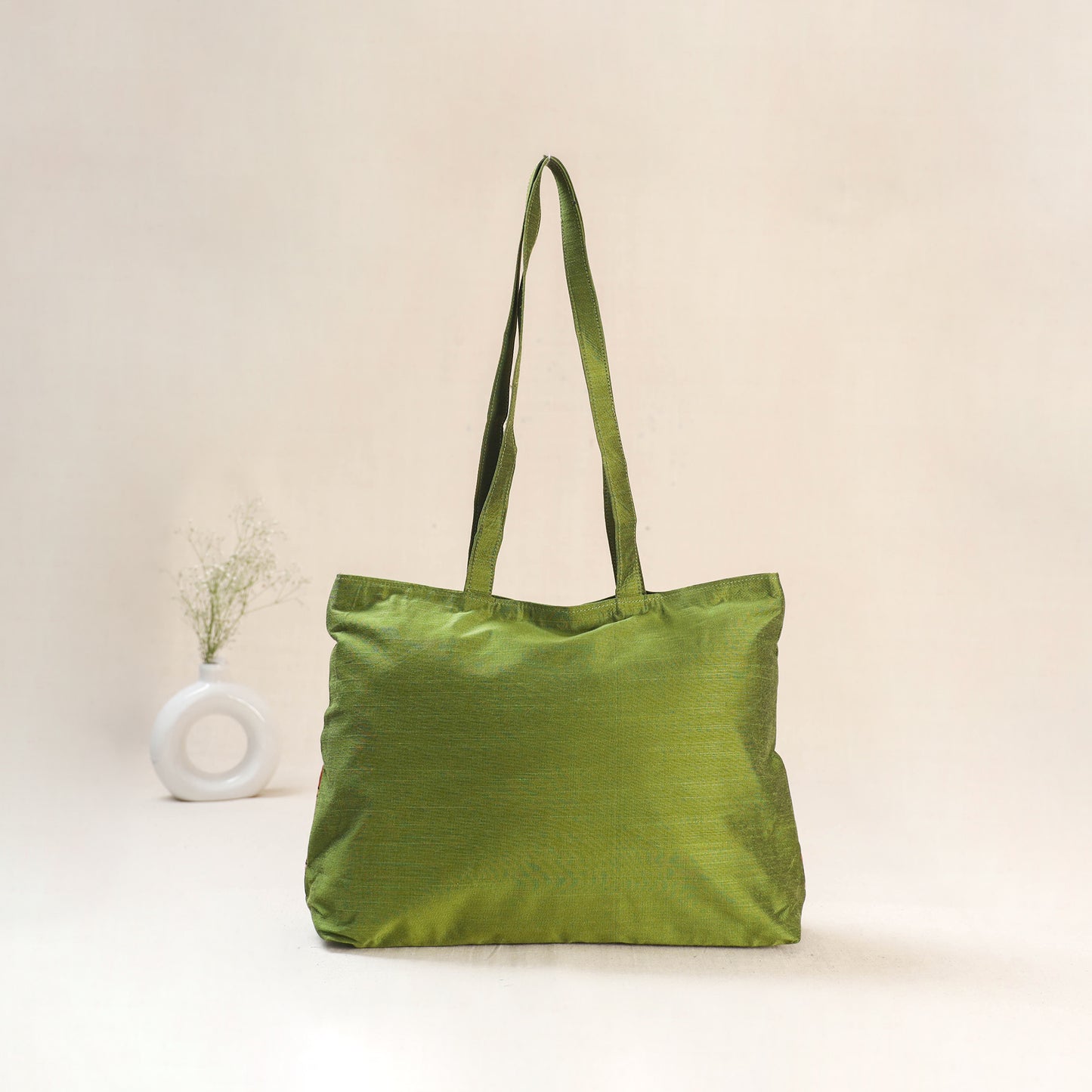 Green - Srikalahasti Kalamkari Handpainted Shoulder Bag 18