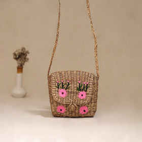 Handcrafted Natural Water Hyacinth Hand Embroidered Sling Bag 10