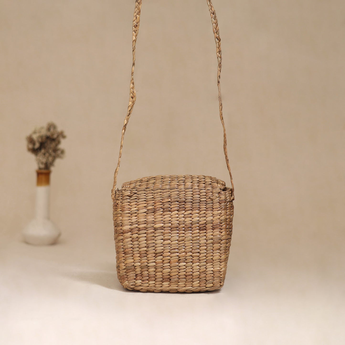 Handcrafted Natural Water Hyacinth Hand Embroidered Sling Bag 10
