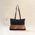 Black - Srikalahasti Kalamkari Handpainted Shoulder Bag 20