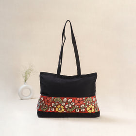 Black - Srikalahasti Kalamkari Handpainted Shoulder Bag 20