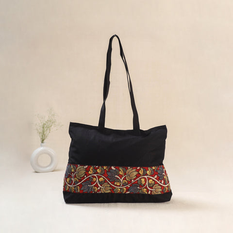 Black - Srikalahasti Kalamkari Handpainted Shoulder Bag 21