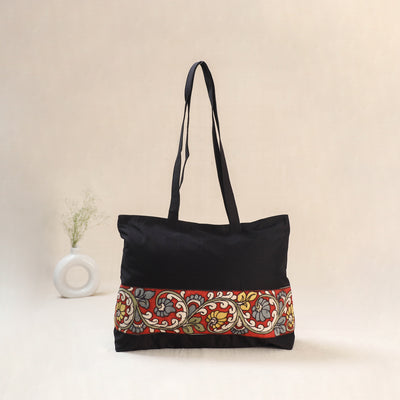 Black - Srikalahasti Kalamkari Handpainted Shoulder Bag 22