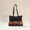 Black - Srikalahasti Kalamkari Handpainted Shoulder Bag 23