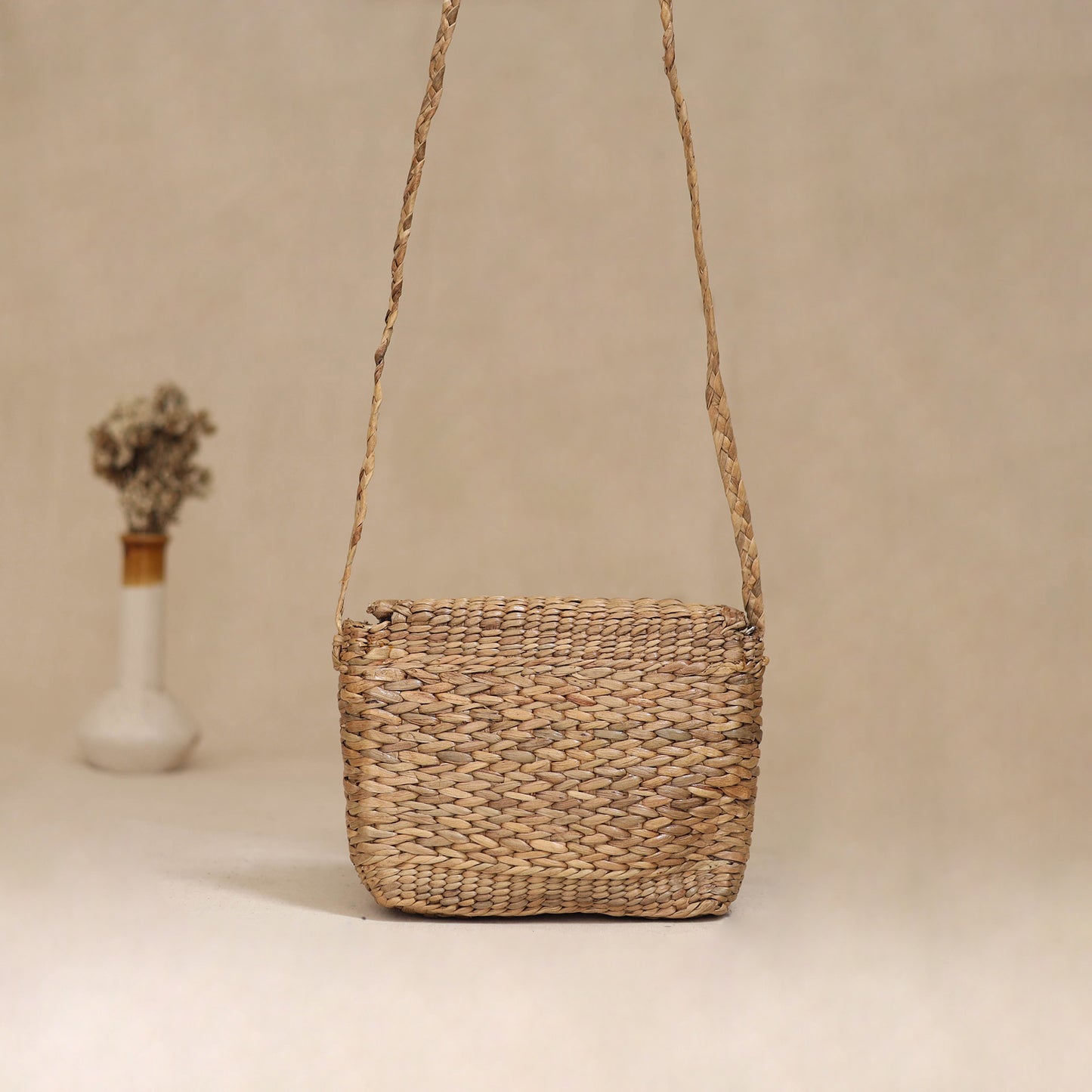 Handcrafted Natural Water Hyacinth Hand Embroidered Sling Bag 13
