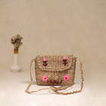 Handcrafted Natural Water Hyacinth Hand Embroidered Sling Bag 13