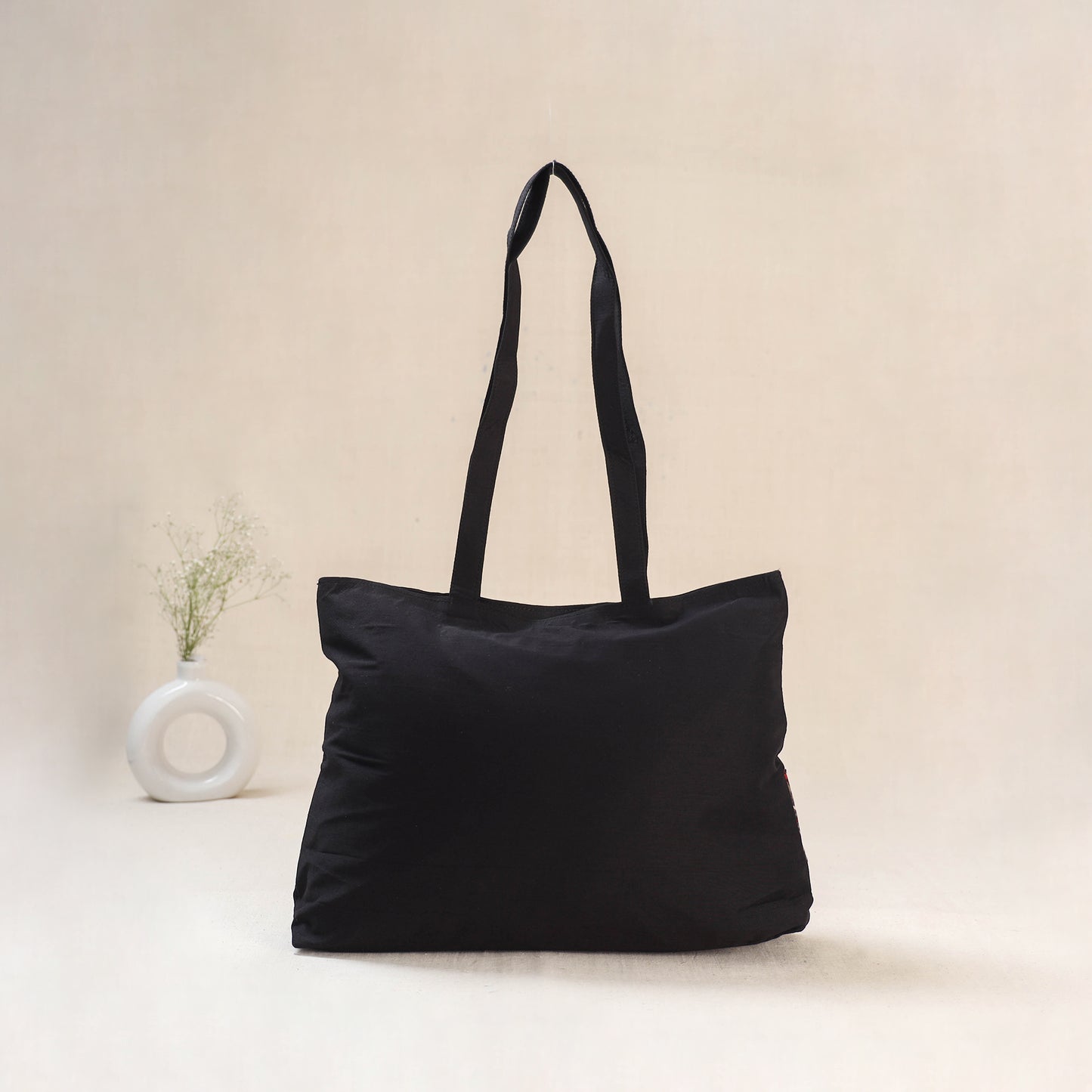 Black - Srikalahasti Kalamkari Handpainted Shoulder Bag 23