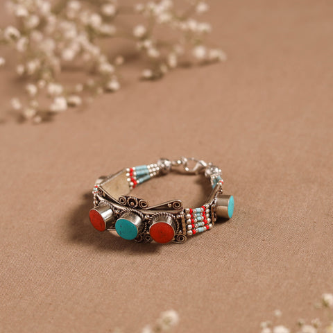 Multicolor - ethnic tribal tibetan metal bracelet