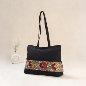 Black - Srikalahasti Kalamkari Handpainted Shoulder Bag 24