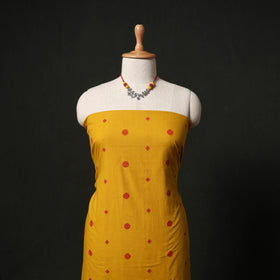 Jacquard Woven 2pc Cotton Unstitched Dress Material Kurta Set with Jewellery 21