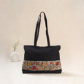 Black - Srikalahasti Kalamkari Handpainted Shoulder Bag 25