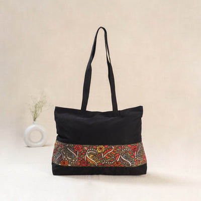 Black - Srikalahasti Kalamkari Handpainted Shoulder Bag 27