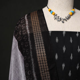 Pochampally Ikat Woven 2pc Cotton Unstitched Dress Material Kurta Set with Jewellery 22