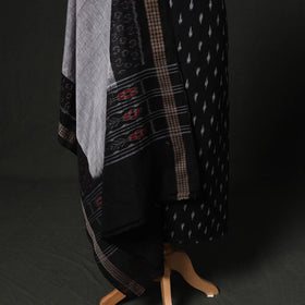 Pochampally Ikat Woven 2pc Cotton Unstitched Dress Material Kurta Set with Jewellery 22