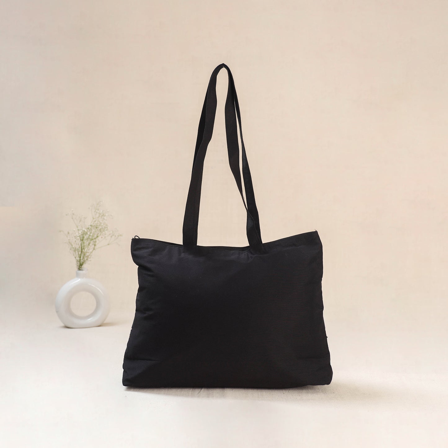Black - Srikalahasti Kalamkari Handpainted Shoulder Bag 26