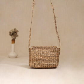 Handcrafted Natural Water Hyacinth Hand Embroidered Sling Bag 17