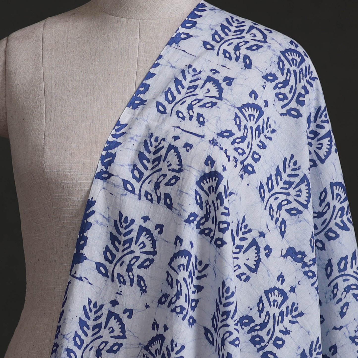 Kutch Hand Block Batik Print Pure Cotton Fabric 15
