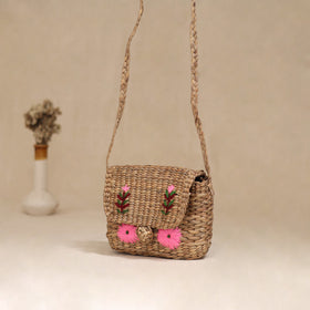 Handcrafted Natural Water Hyacinth Hand Embroidered Sling Bag 20