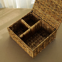 Handmade Water Hyacinth Basket with lid 05