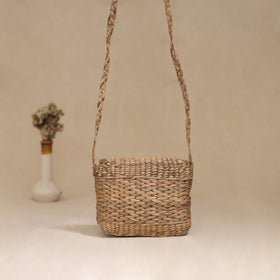 Handcrafted Natural Water Hyacinth Hand Embroidered Sling Bag 22