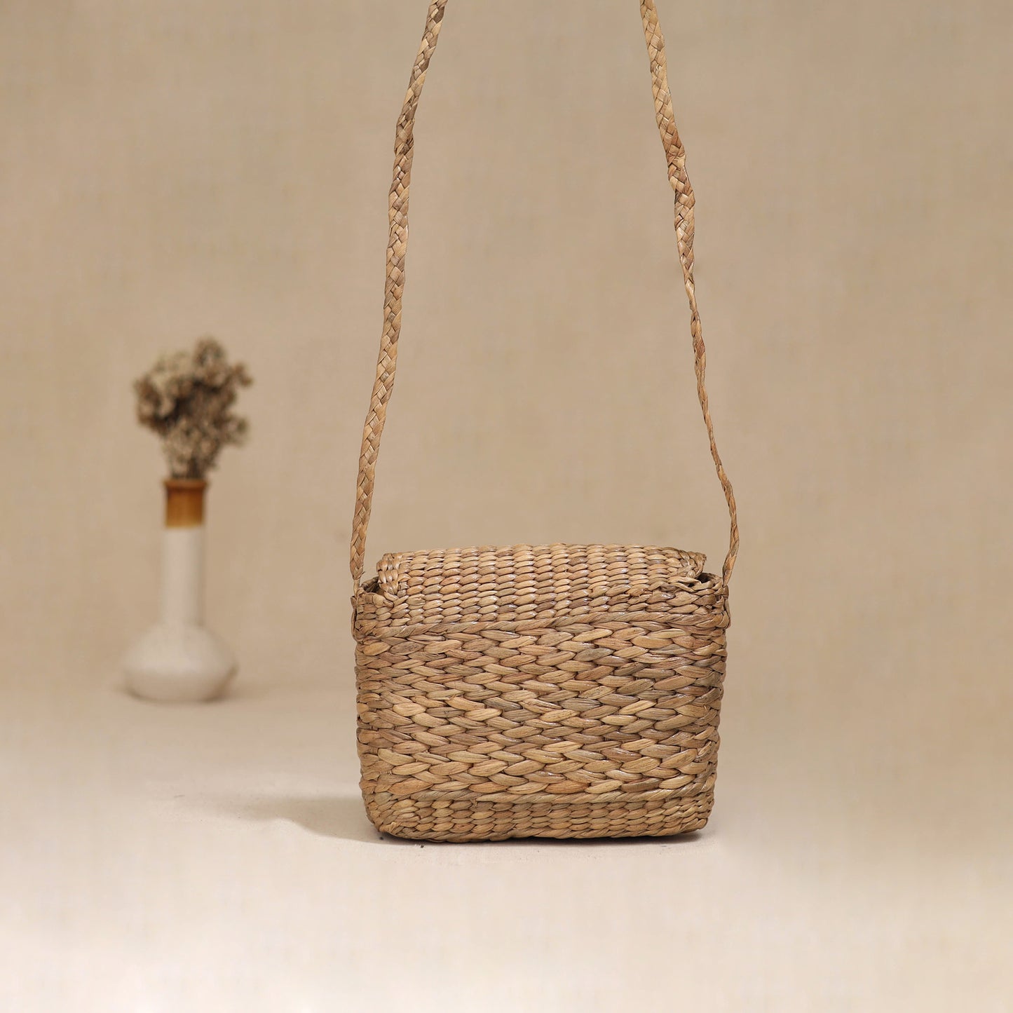 Handcrafted Natural Water Hyacinth Hand Embroidered Sling Bag 25
